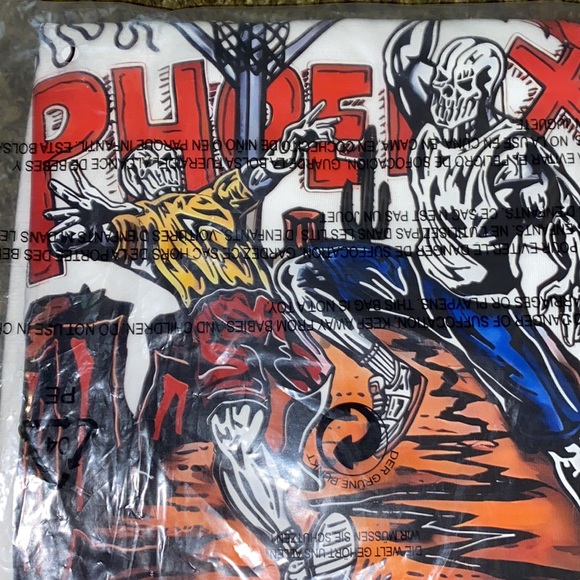 Mens Phoenix Basketball Star Slam Dunk Skeleton XL Graphic Warren Emanuel Shirt - Picture 6 of 8